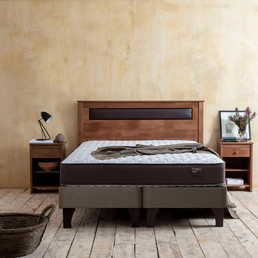 Cama Europea Ergo T 2 Plazas + Respaldo + 2 Veladores Rosen image number 4.0