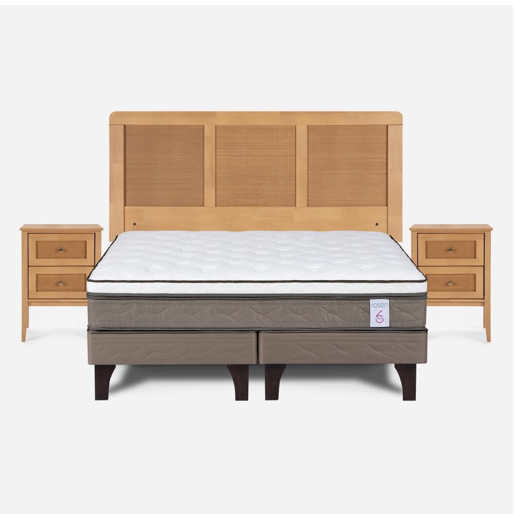 Cama Europea Rosen New Style 6 / 2 Plazas / Base Dividida + Set De Maderas Charles image number 0.0
