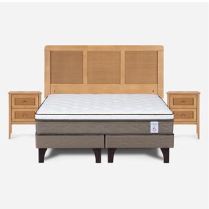 Cama Europea Rosen New Style 6 / 2 Plazas / Base Dividida + Set De Maderas Charles