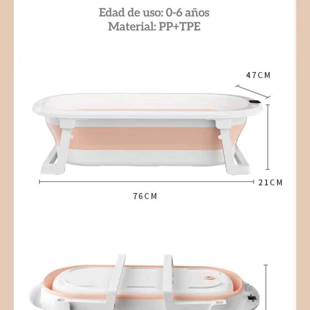 Bañera Plegable Con Cojín Y Más Accesorios Rosada Lubabycas image number 7.0