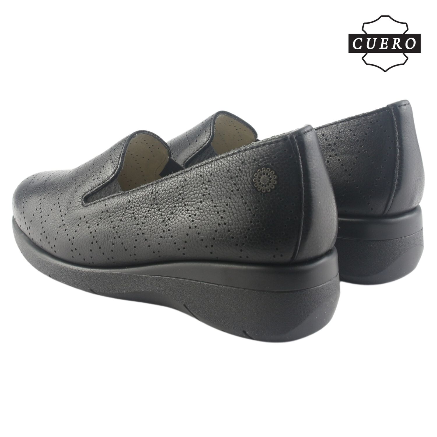 Mocasin De Cuero Chalada Mujer Cala-2 Negro Casual image number 6.0
