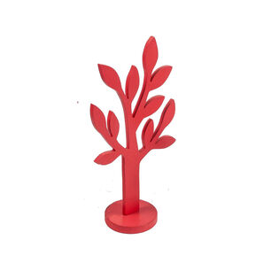 Set De Figuras Decorativa Arboles De Madera Rojo
