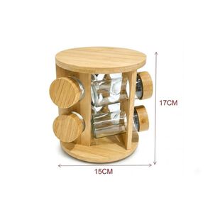 Especiero Giratorio 360 Madera Porta Condimentos Cocina