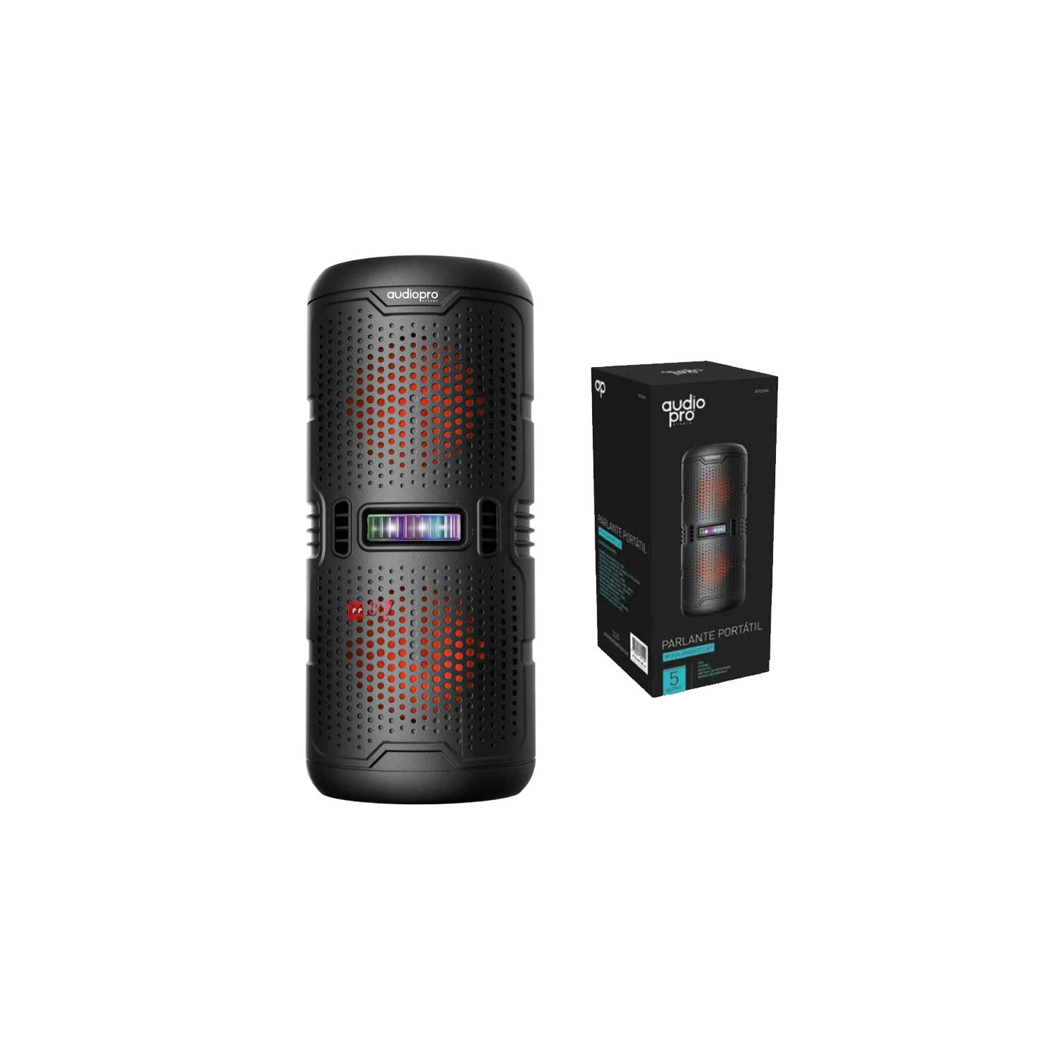 Parlante Bluetooth Con Iluminaci&oacute;n Led Rojo 5w Rms - Ps image number 1.0