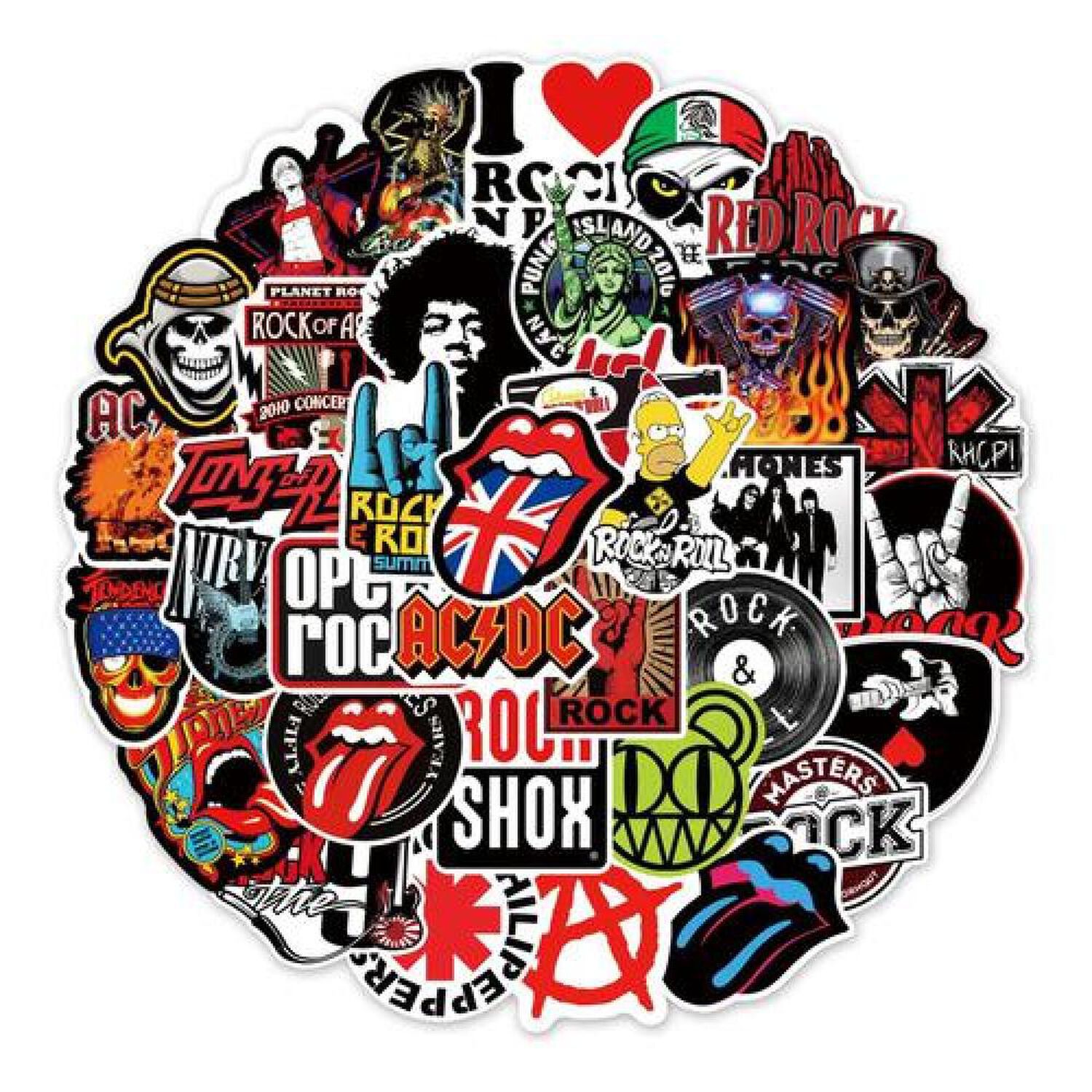 Set Stickers Calcomonias Rock And Roll Bandas Musicales image number 3.0