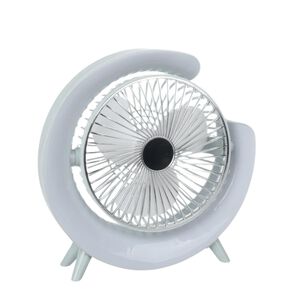 Ventilador Verano Portatil Giratorio Con Luz Multicolor Rgb