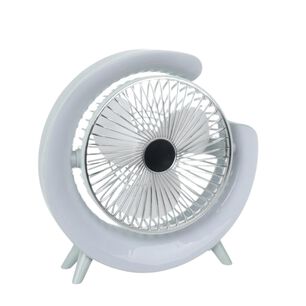 Ventilador Verano Portatil Giratorio Con Luz Multicolor Rgb