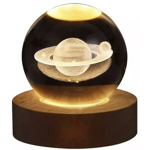 Luz Nocturna Luz De Cristal Esfera Planeta Saturno
