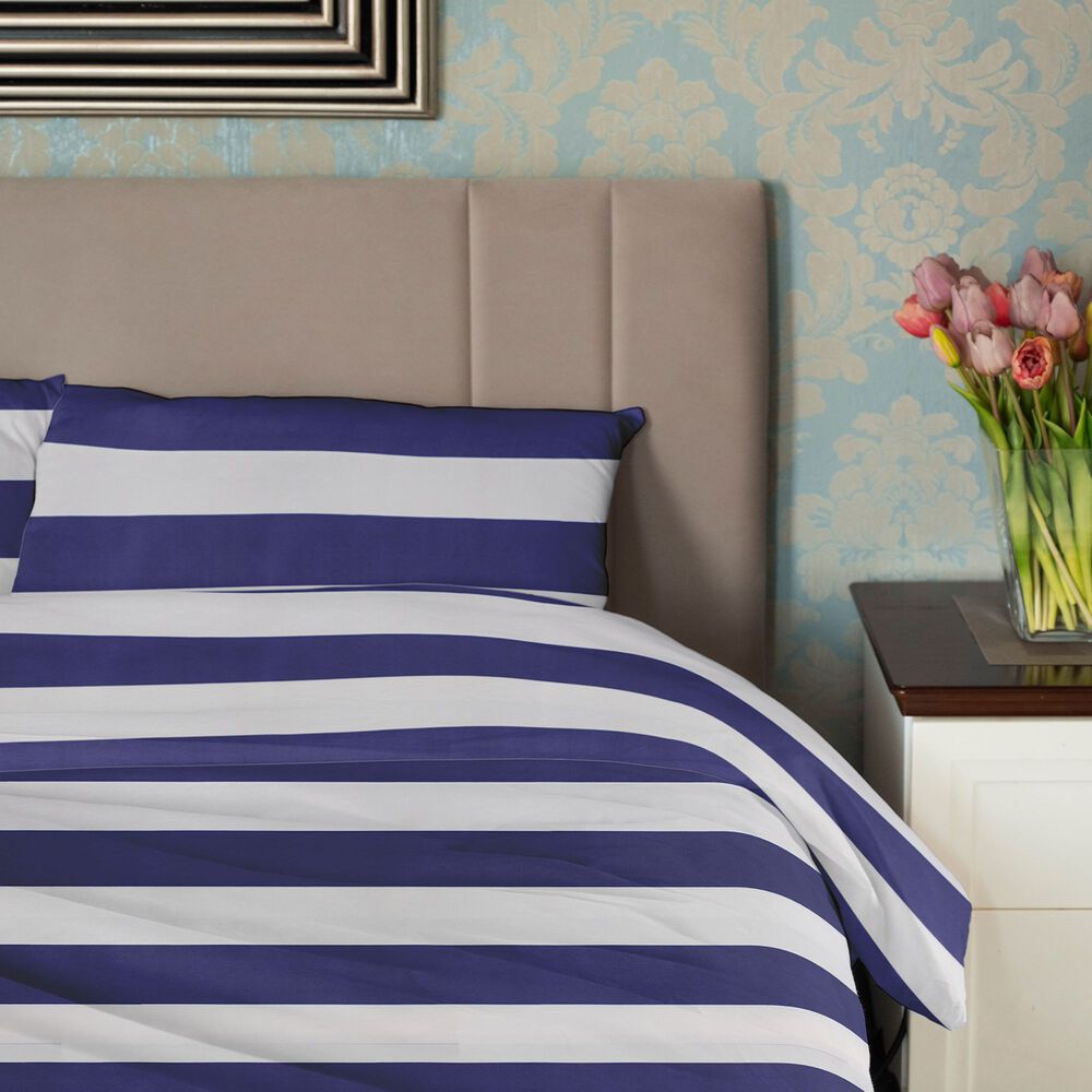 Juego De S&aacute;banas Nautica 3piezas Microfibra 1,5 Plazas Dise&ntilde;o Azul Marino image number 0.0