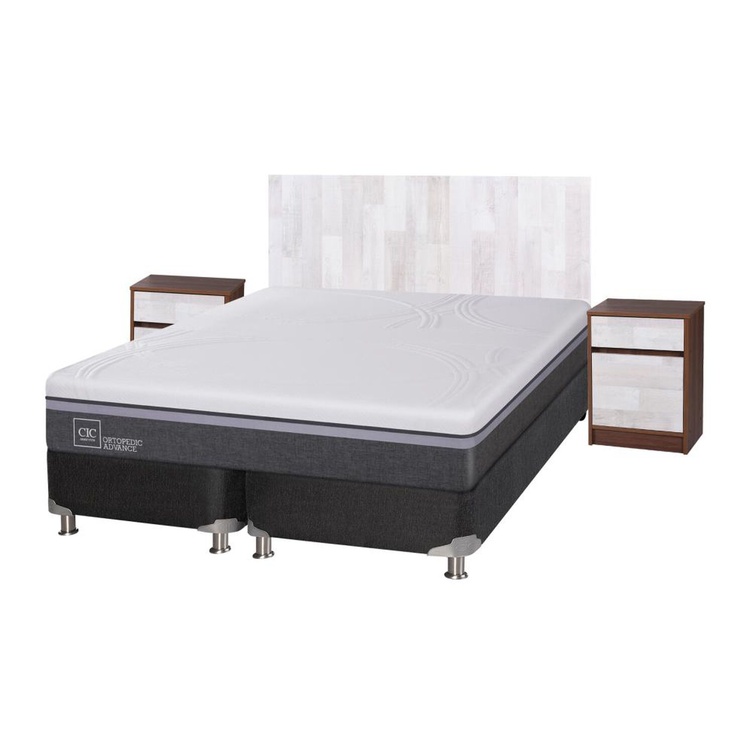 Box Spring Cic Ortopedic Advance / King / Base Dividida + Set de Maderas Legno image number 1.0