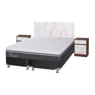 Box Spring Cic Ortopedic Advance / King / Base Dividida + Set de Maderas Legno