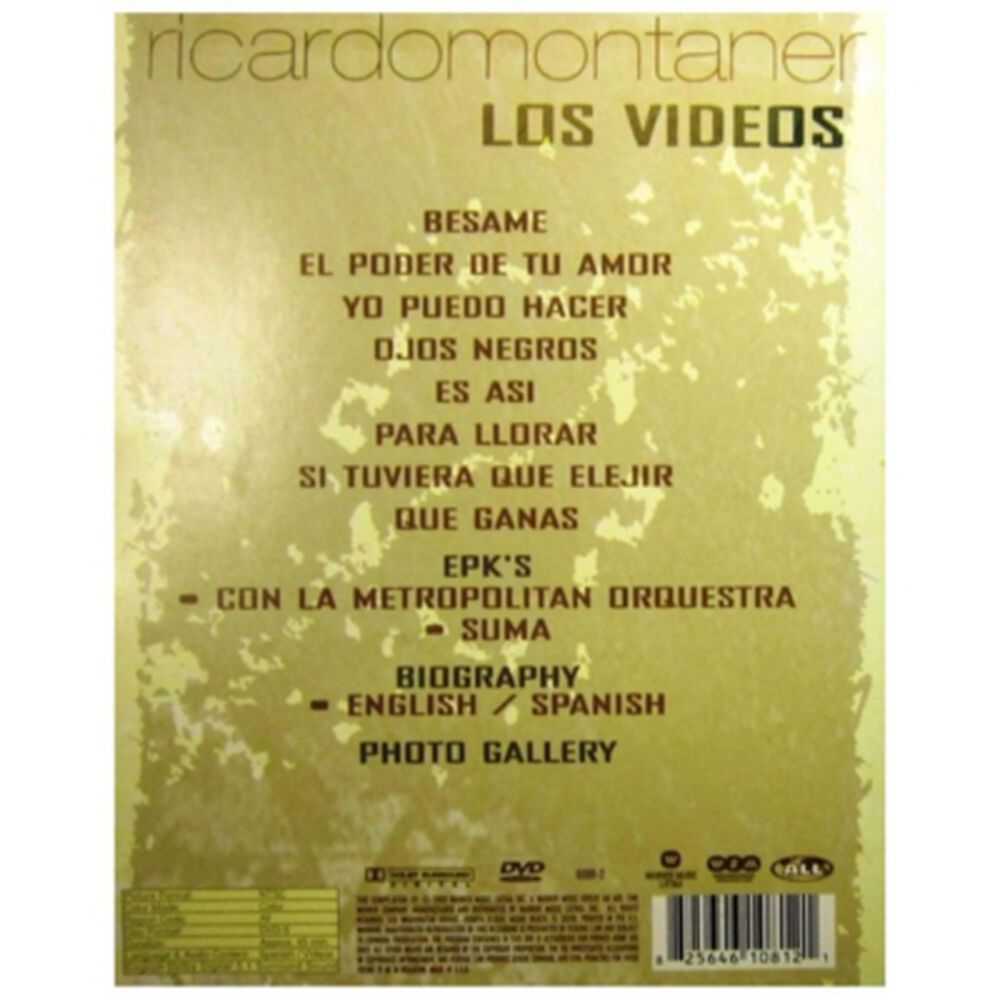Ricardo Montaner - Los Videos | Dvd image number 1.0