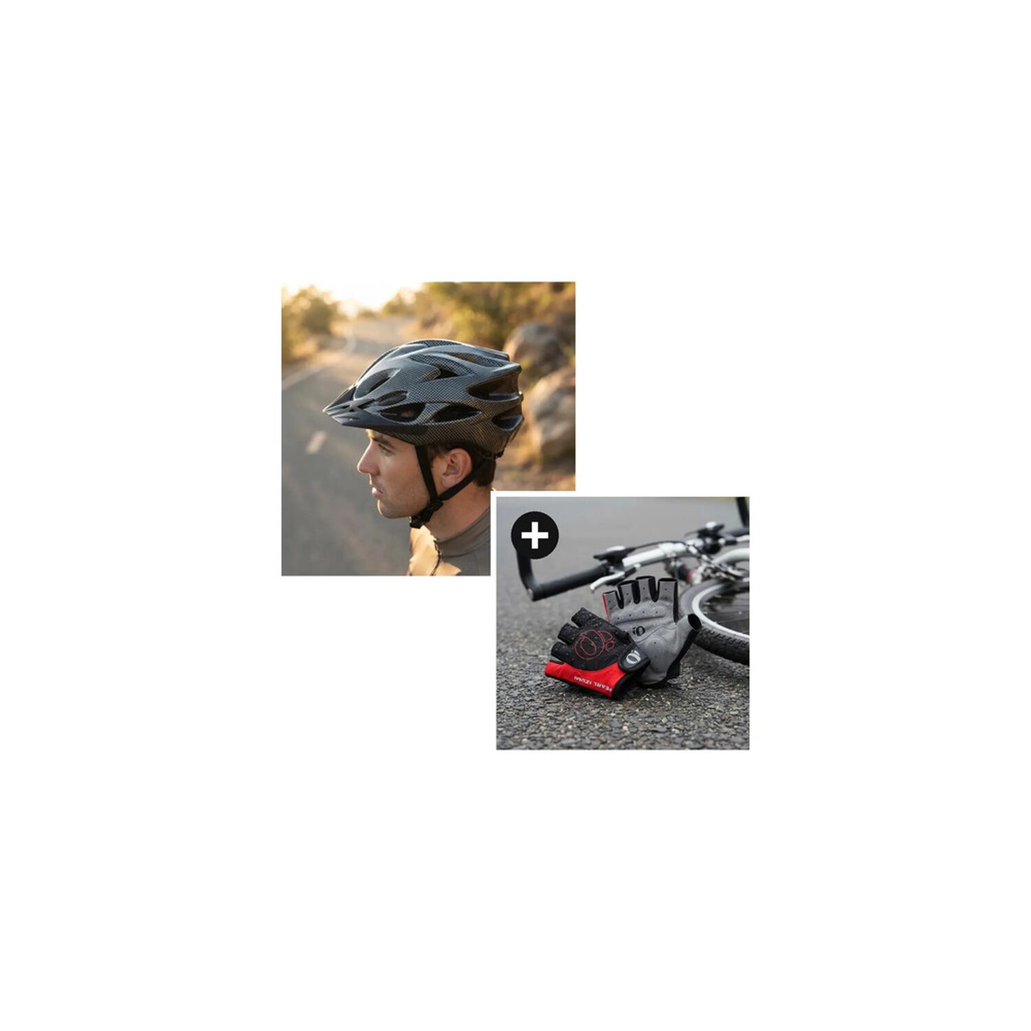 Kit Ciclista Casco Mtb Tipo Carbono + Guantes Gel Rojos Rojo Xl image number 0.0