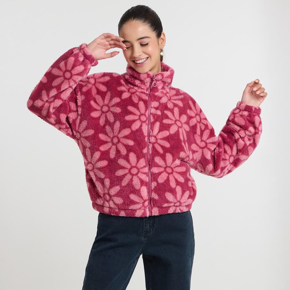 Polerón Sherpa Estampado Cuello Alto Mujer Freedom image number 0.0