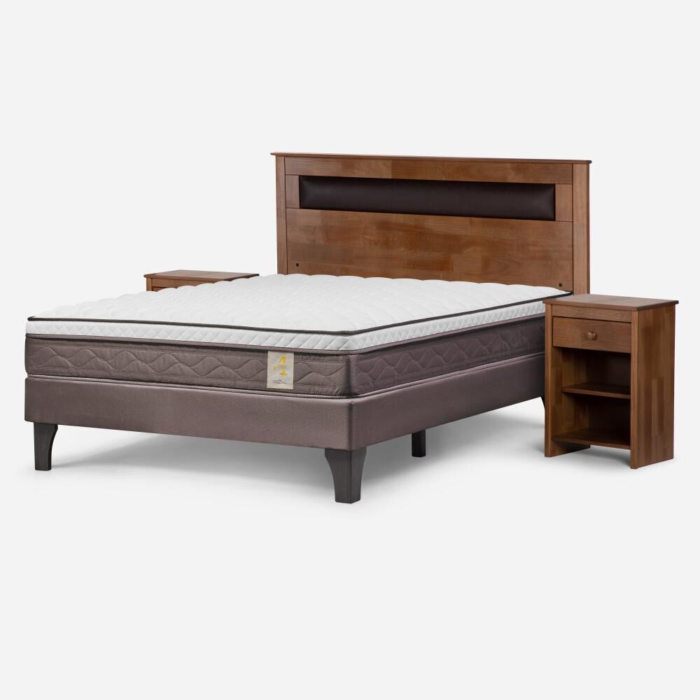 Cama Europea Rosen New Style 4 Plus / Full / Base Normal + Set De Maderas image number 1.0