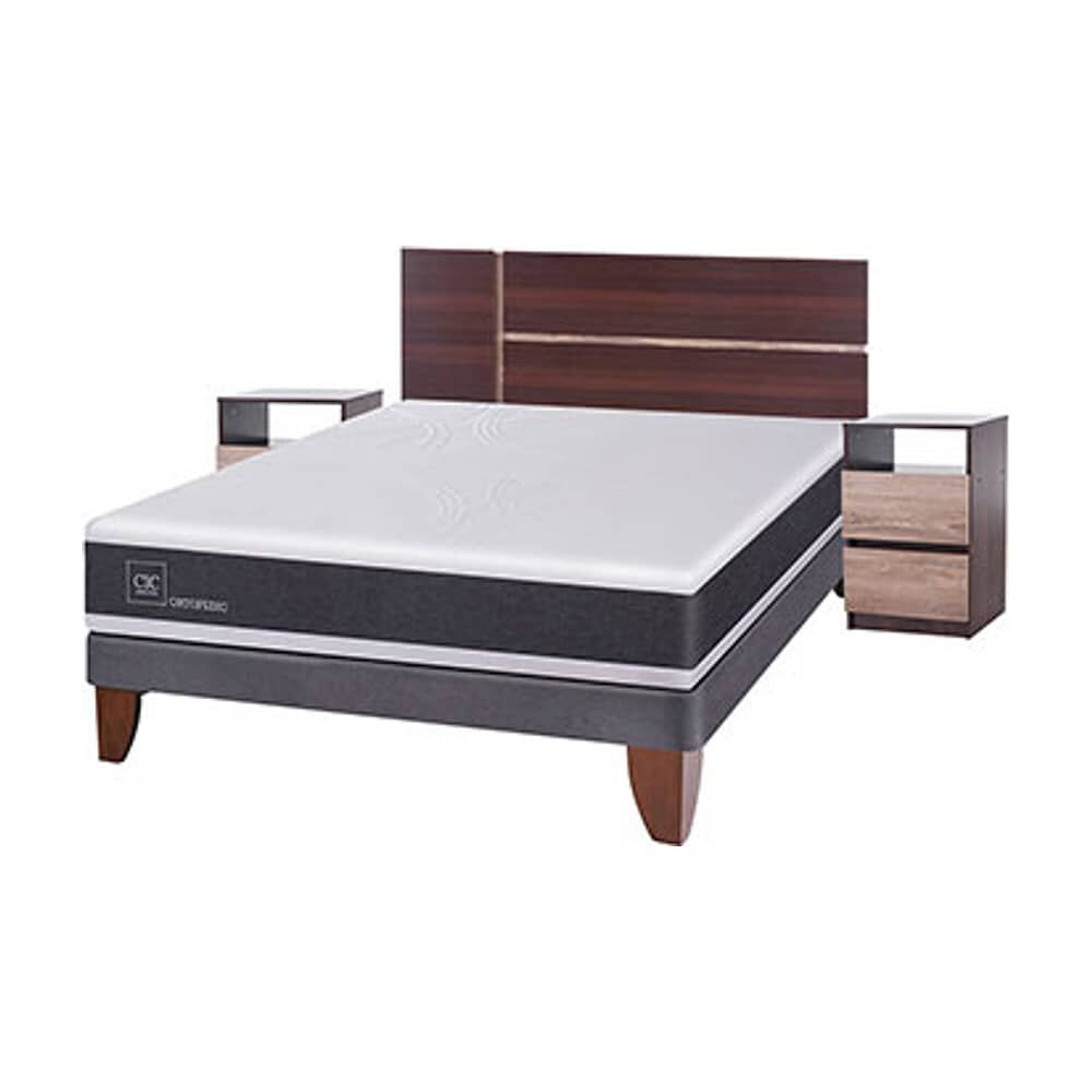 Cama Europea Cic New Ortopedic / 2 Plazas / Base Normal + Set De Maderas image number 4.0