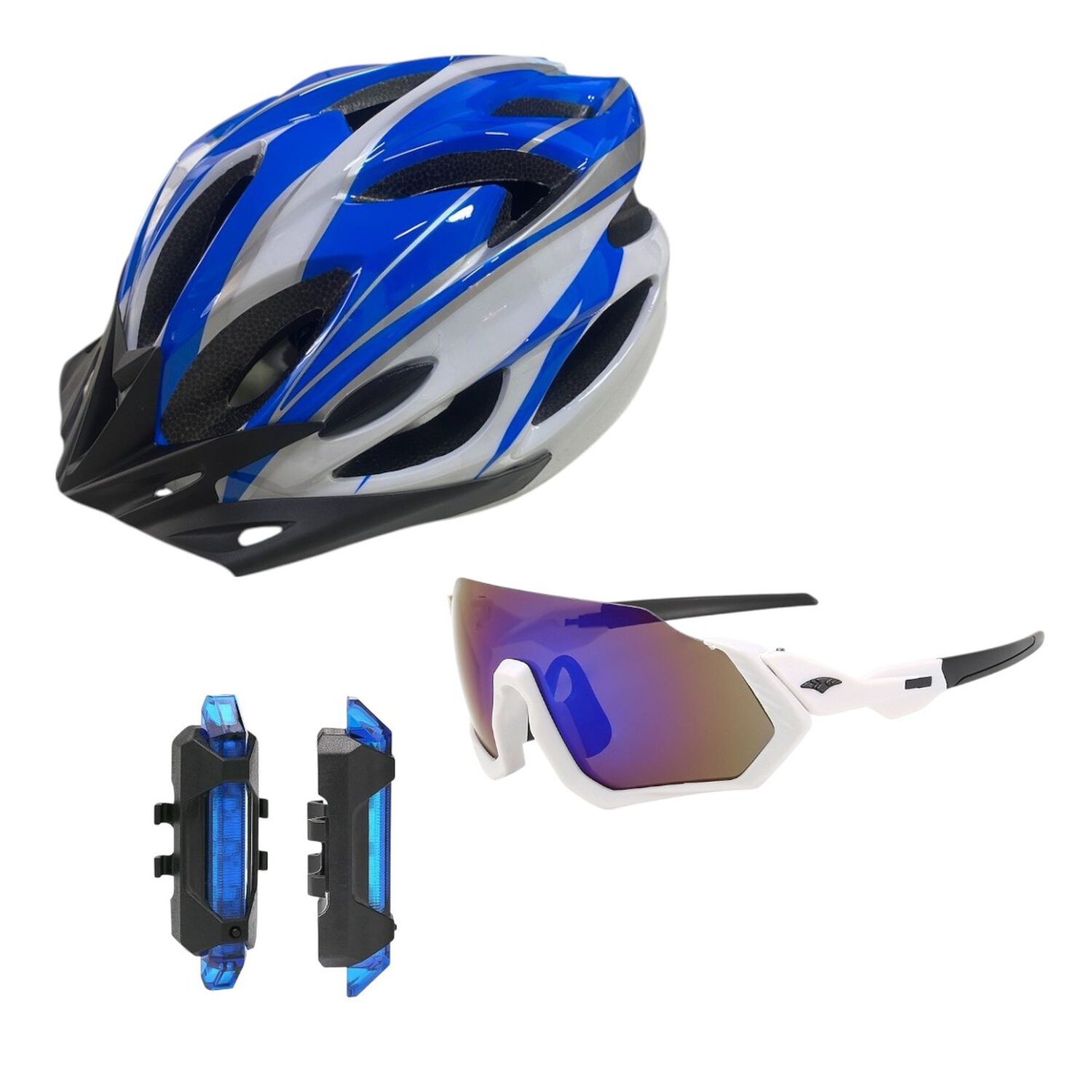 Casco Bicicleta Liviano Ventilaci&oacute;n + Lentes + Luz image number 0.0