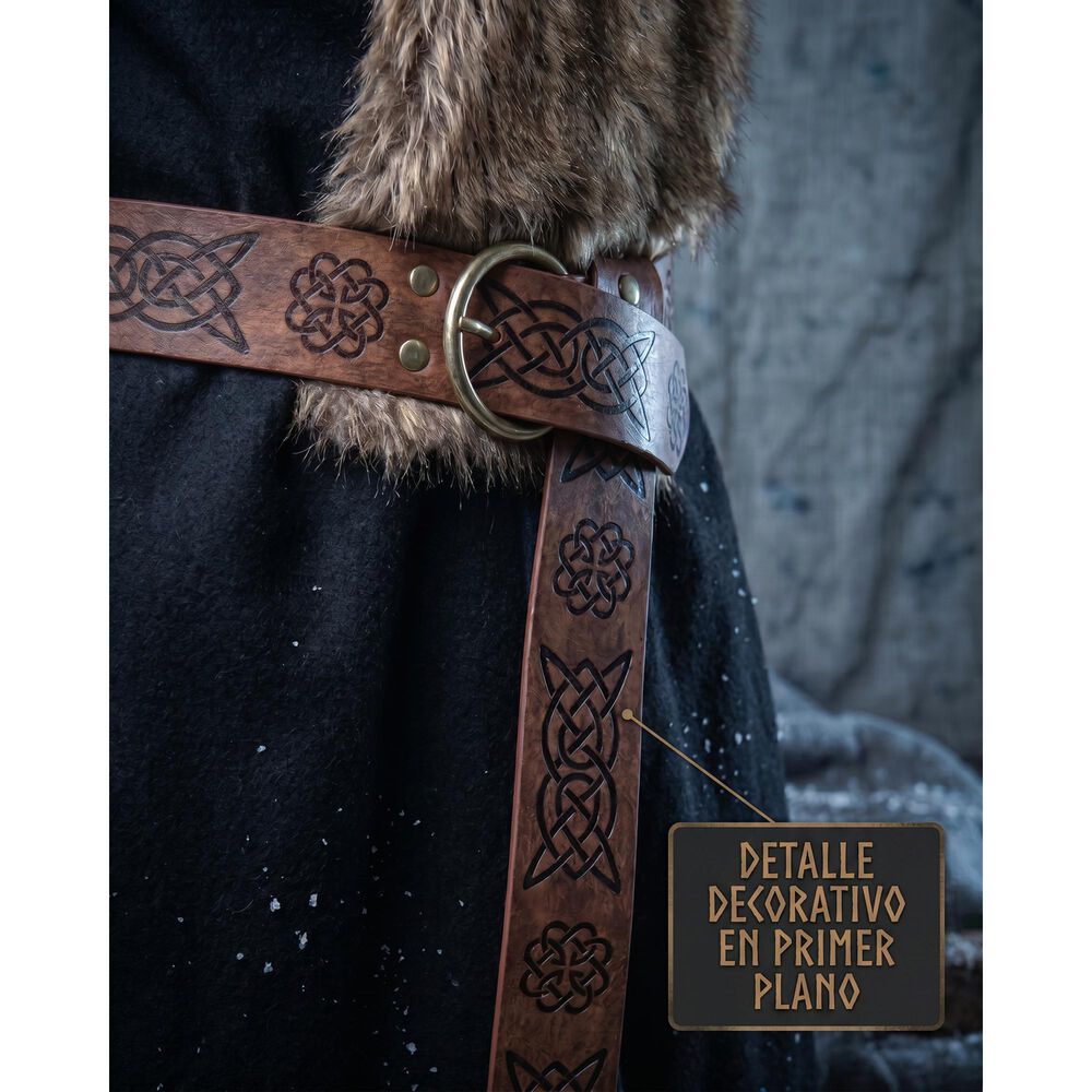 Cinturon Vikingo Medieval De Cuero Pu Accesorio Cosplay image number 4.0