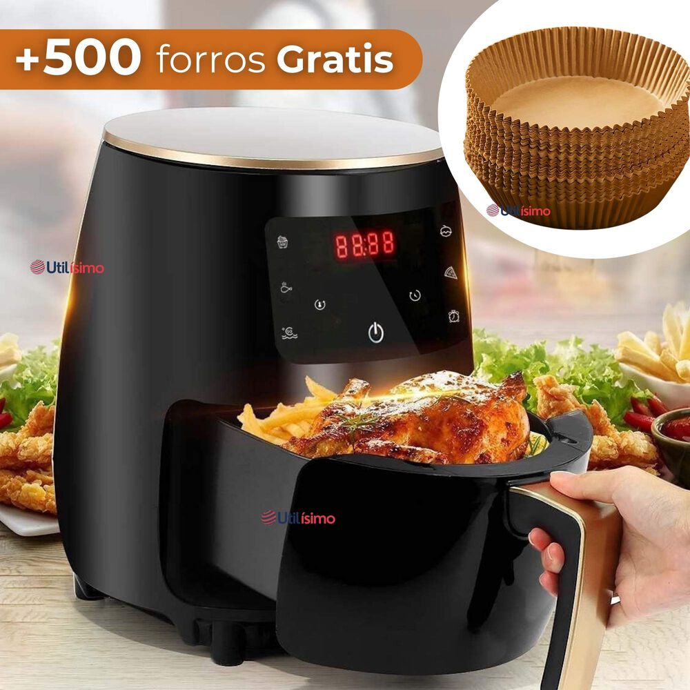 Freidora De Aire + 500 Forros Antiadherente Capacidad 6 Litros 2400w De Potencia image number 0.0