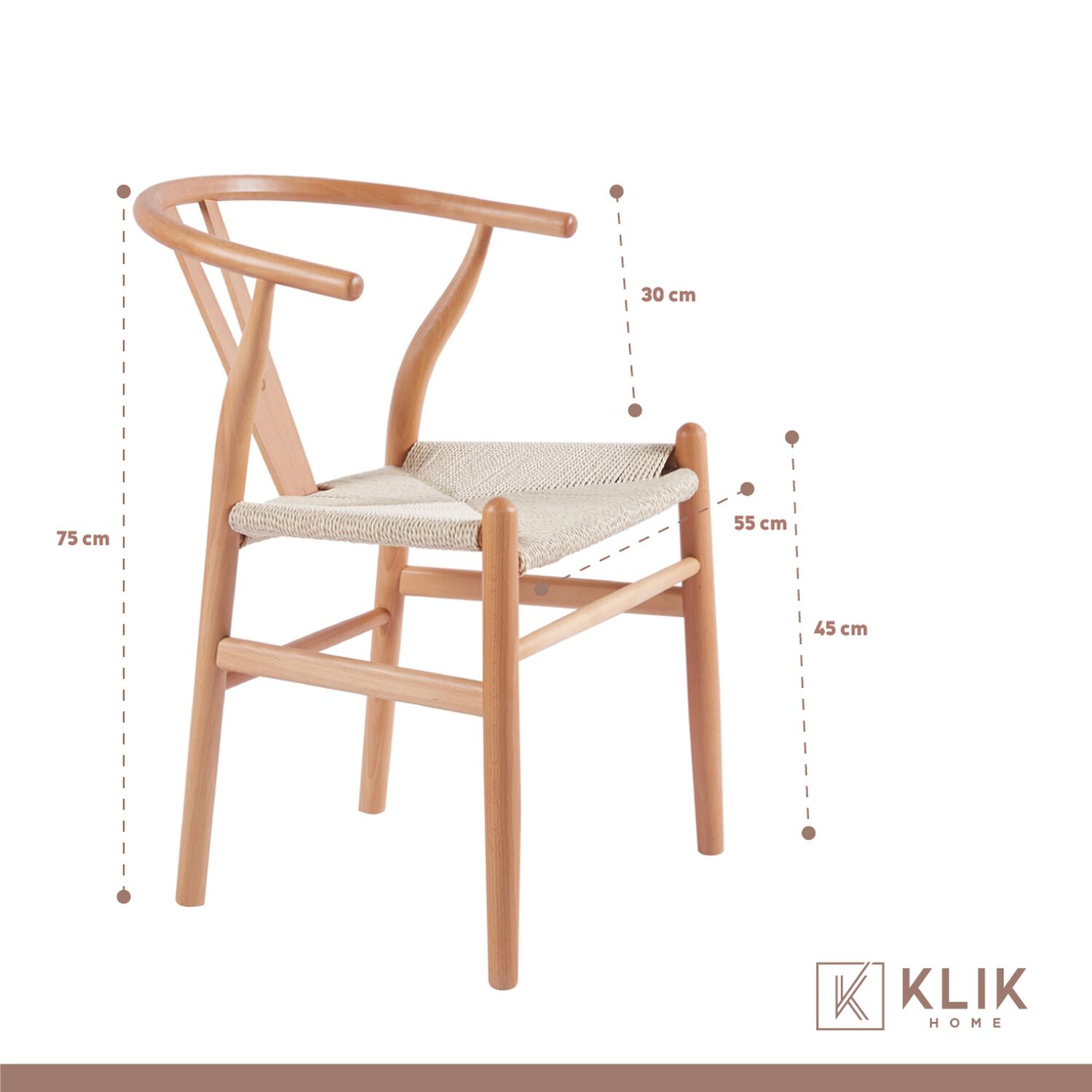 Comedor Mesa Redonda De Vidrio Cross 120cm + 5 Sillas Wishbone Madera image number 4.0