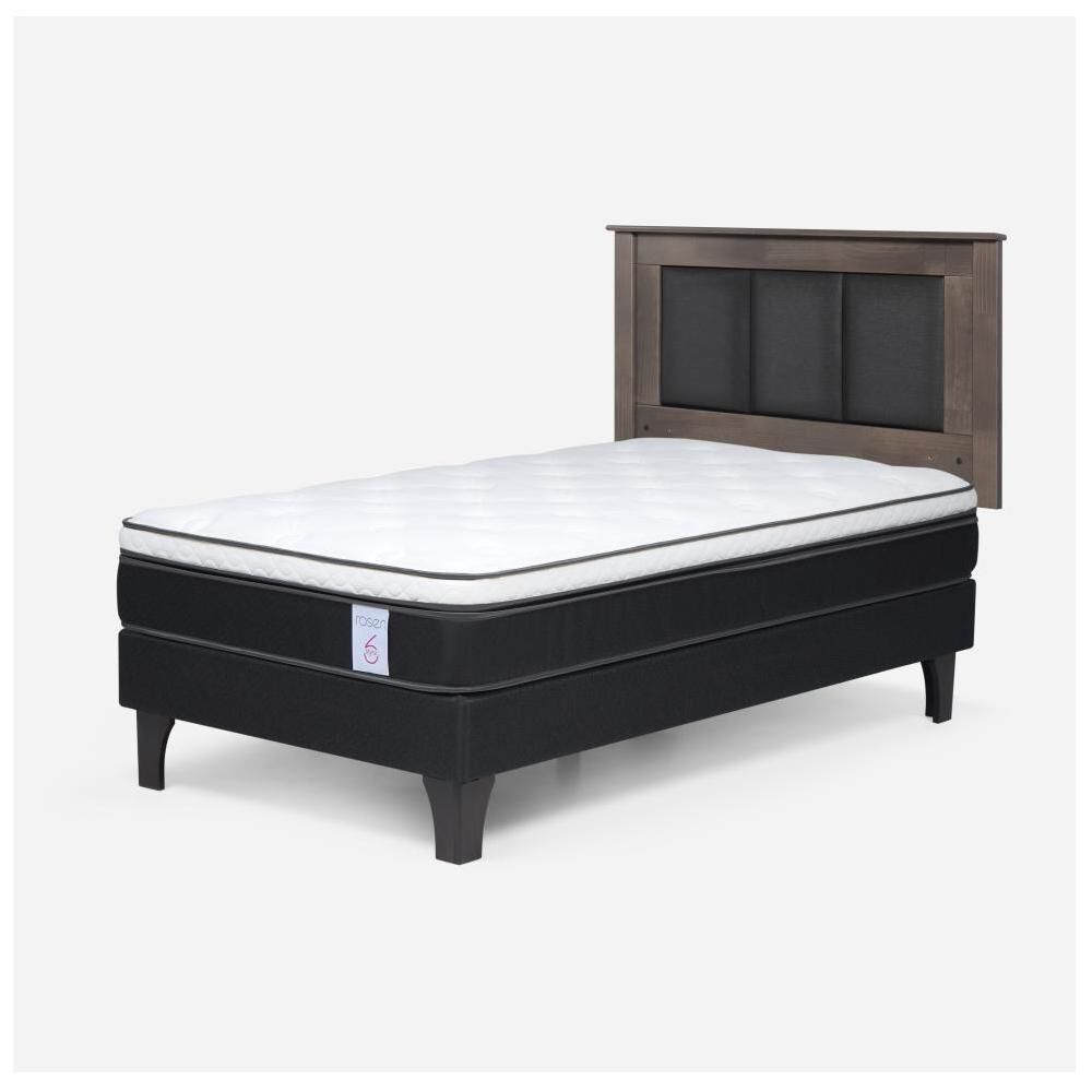 Cama Europea Rosen New Style 6 / 1 Plaza / Base Normal + Respaldo image number 1.0