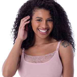 Sostén Lactancia Absorbente Semi Encaje - Palo Rosa 2rios