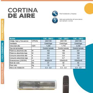 Cortina De Aire Frio 120 Cm. Clark