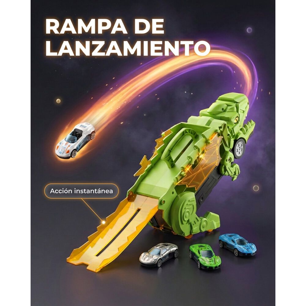 Juguete Dinosaurio Lanzador Autos 12 Para Ni&ntilde;os image number 7.0