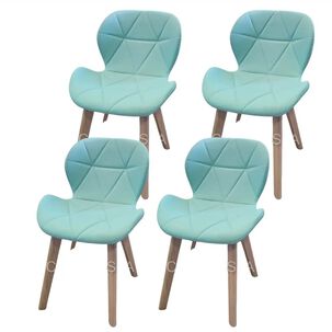 Comedor Mesa Warwick 100cm + 4 Sillas Mariposa Wood Menta