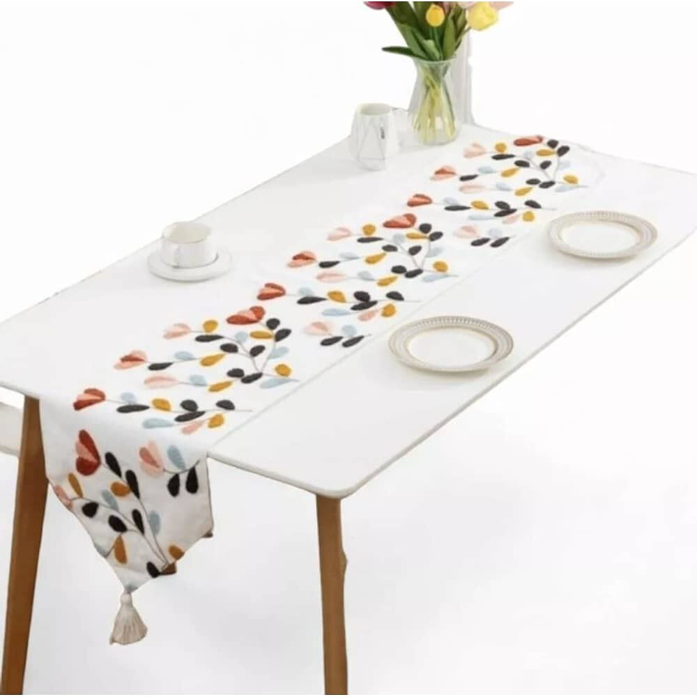 Camino De Mesa Bordado 32x180cm Corredor De Poliester image number 0.0