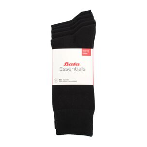 Calcetines Hombre Bata Pack 5 Crew Black Negro