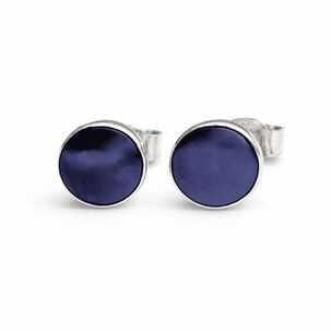 Aros Amatista Circular Plata 950 Tornillo Mariposa Mujer Elegantes Piedra Violeta