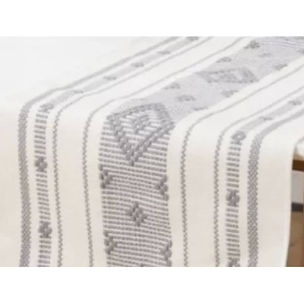 Camino De Mesa Medida 37x180cm Tejido Bordado Gris Rombo image number 2.0