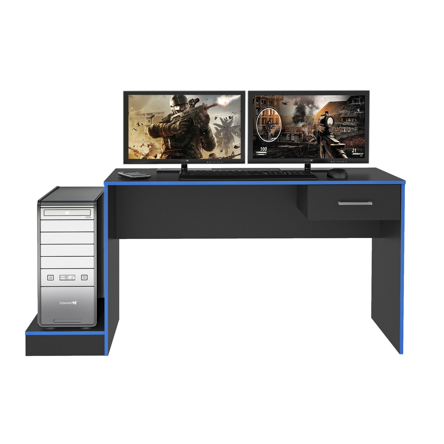 Escritorio Gamer Negro-azul image number 0.0