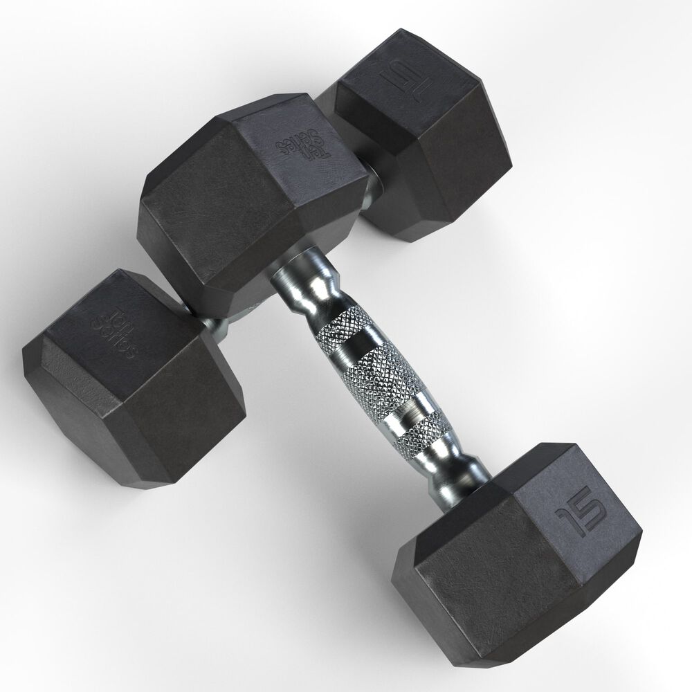 Mancuerna Hexagonal Recubierta En Caucho 15 Kg image number 3.0