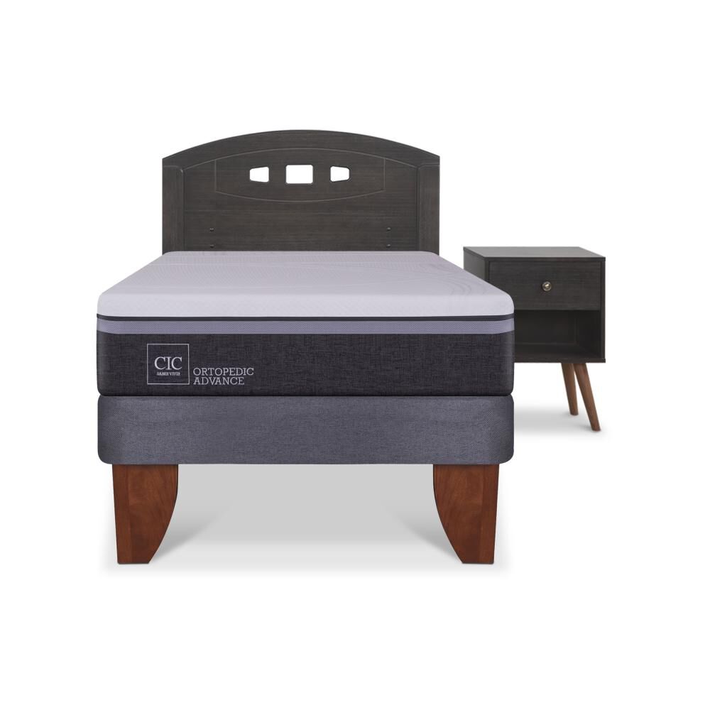 Cama Europea Cic Ortopedic Advance / 1.5 Plazas / Base Normal + Set De Maderas image number 0.0