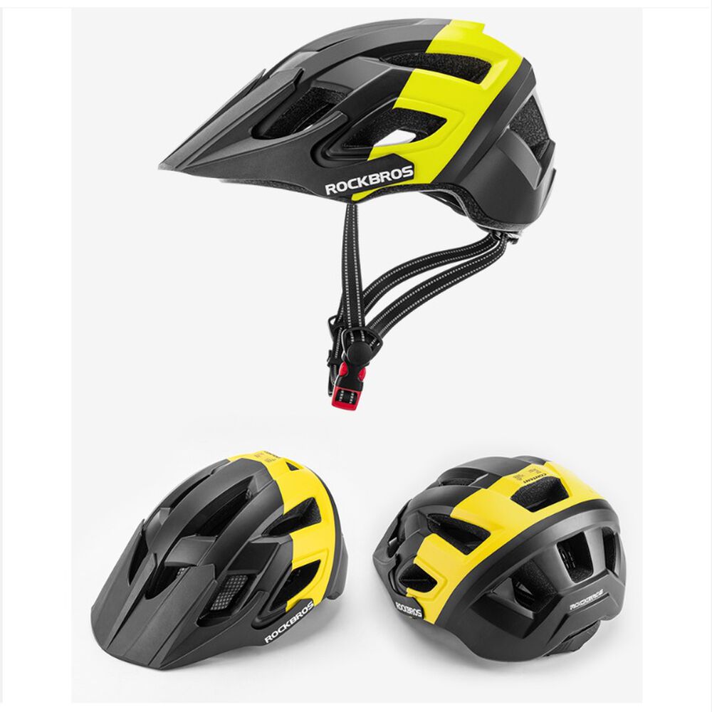 Casco Bicicleta Adulto Rockbros Negro Amarillo image number 2.0