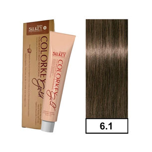 Colorkey Gold - Tintura Permanente Efecto 3d Pigment Silkey 60gr + Oxidante - 6.1 Rubio Oscuro Ceniza