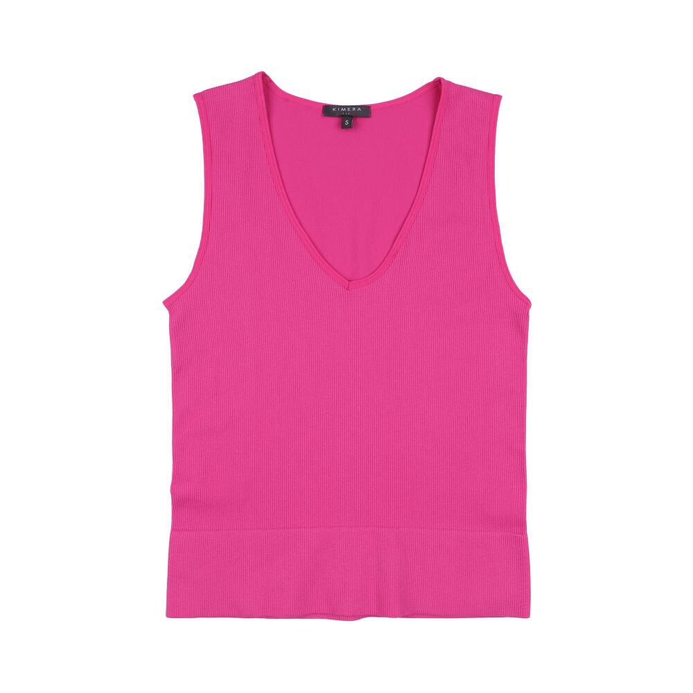 Polera Crop Sin Mangas Cuello V Mujer Kimera image number 0.0