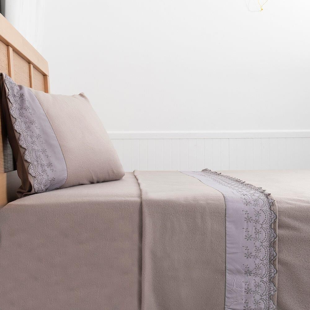 Sabana Polar Lisa Broderie 1.5 Plazas Taupe image number 3.0