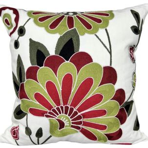 Funda Bordada Para Cojin 45x45cm Cierre Oculto Algodon