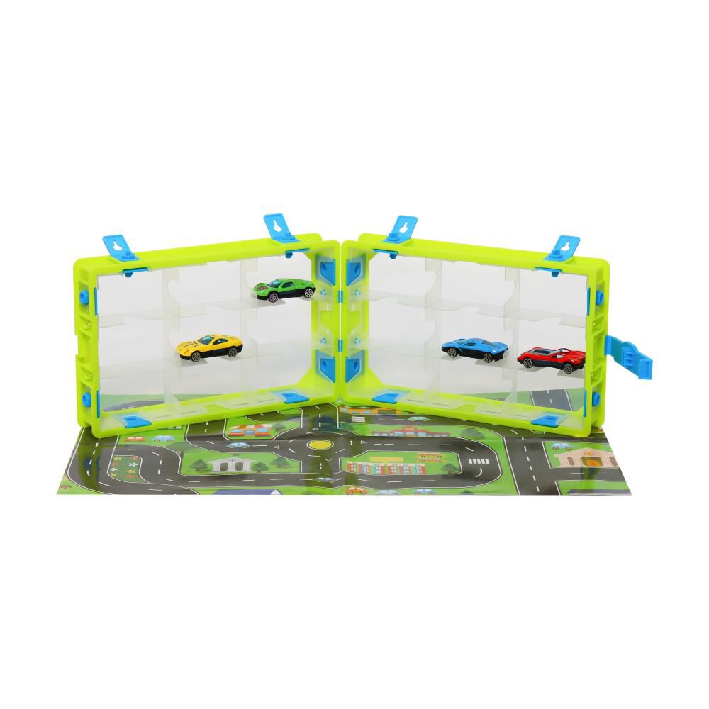 Caja De Almacenamiento Con 4 Autos Die Cast Y Mapa Happy Line image number 4.0