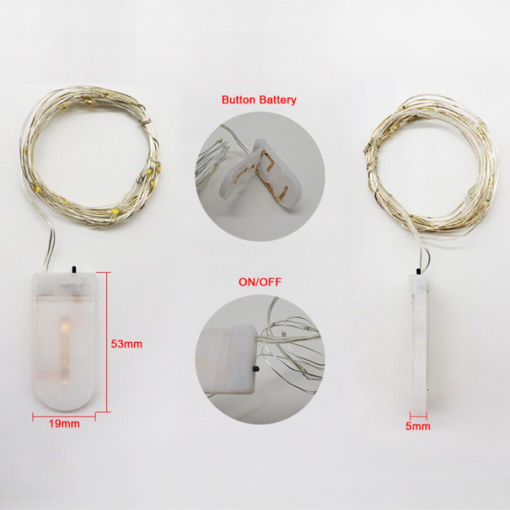 Luces Micro Led Hadas Pilas 2 Metros Colores Pilas Incluidas image number 27.0