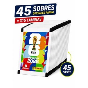 Pack 45 Sobres Panini Mundial Fifa 2026 Original 315 L&aacute;minas
