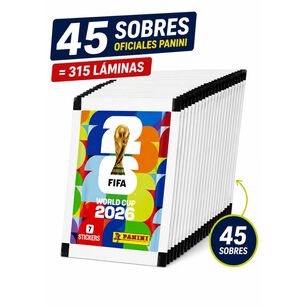 Pack 45 Sobres Panini Mundial Fifa 2026 Original 315 L&aacute;minas