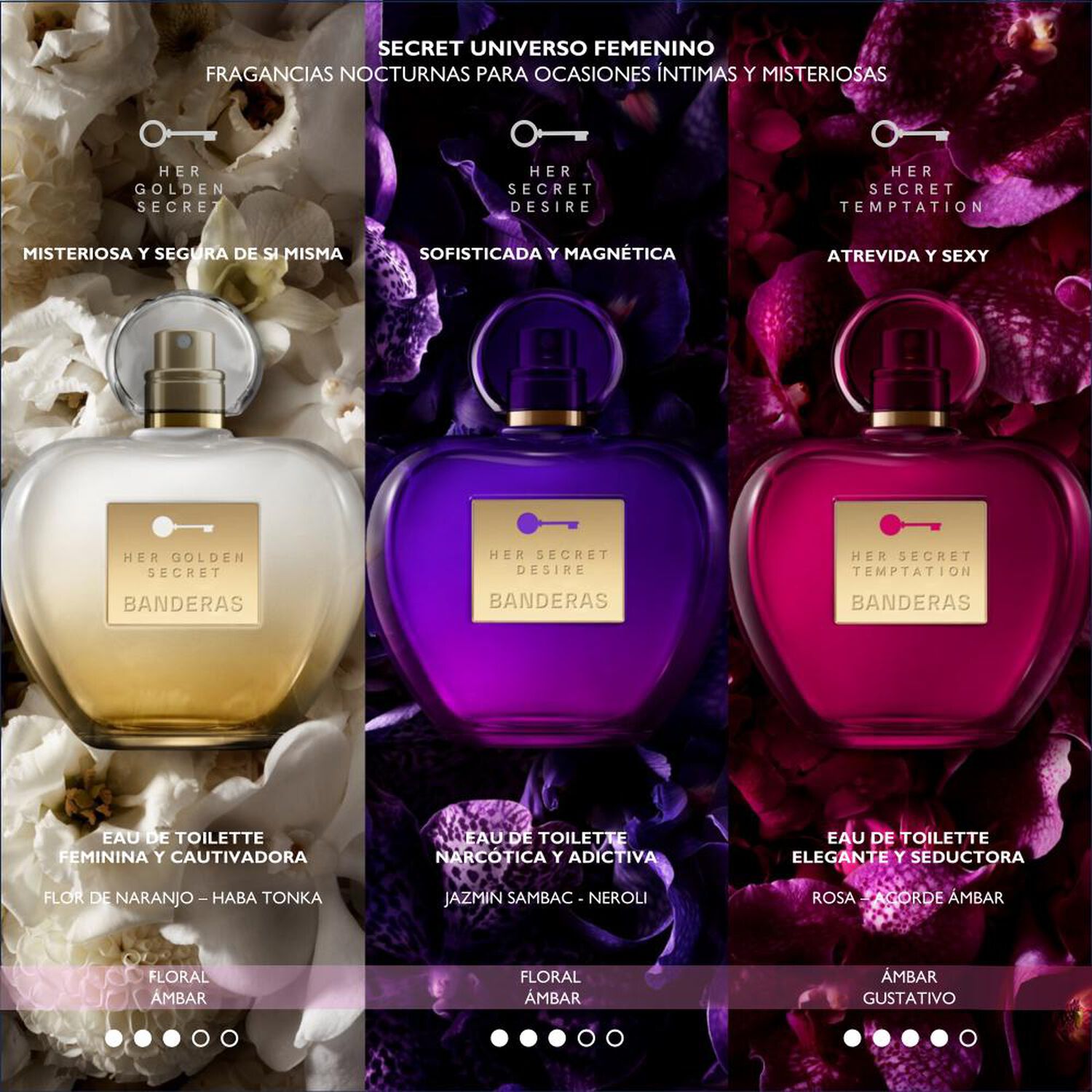 Set De Perfumer&iacute;a Mujer Her Golden Secret Banderas / 80 Ml / Edt + Desoderante 150 Ml image number 6.0