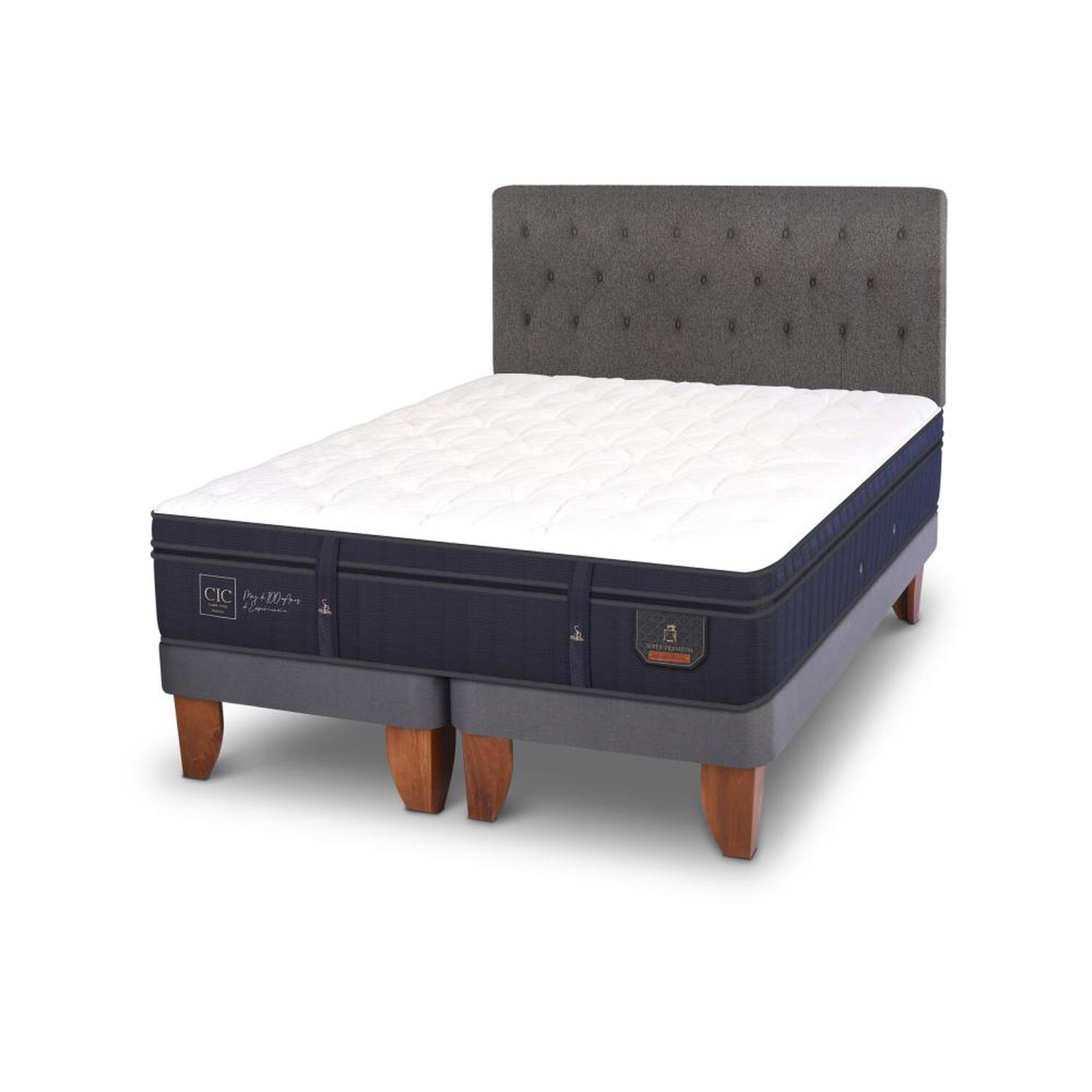 Cama Europea Cic Super Premium / King / Base Dividida + Respaldo image number 3.0