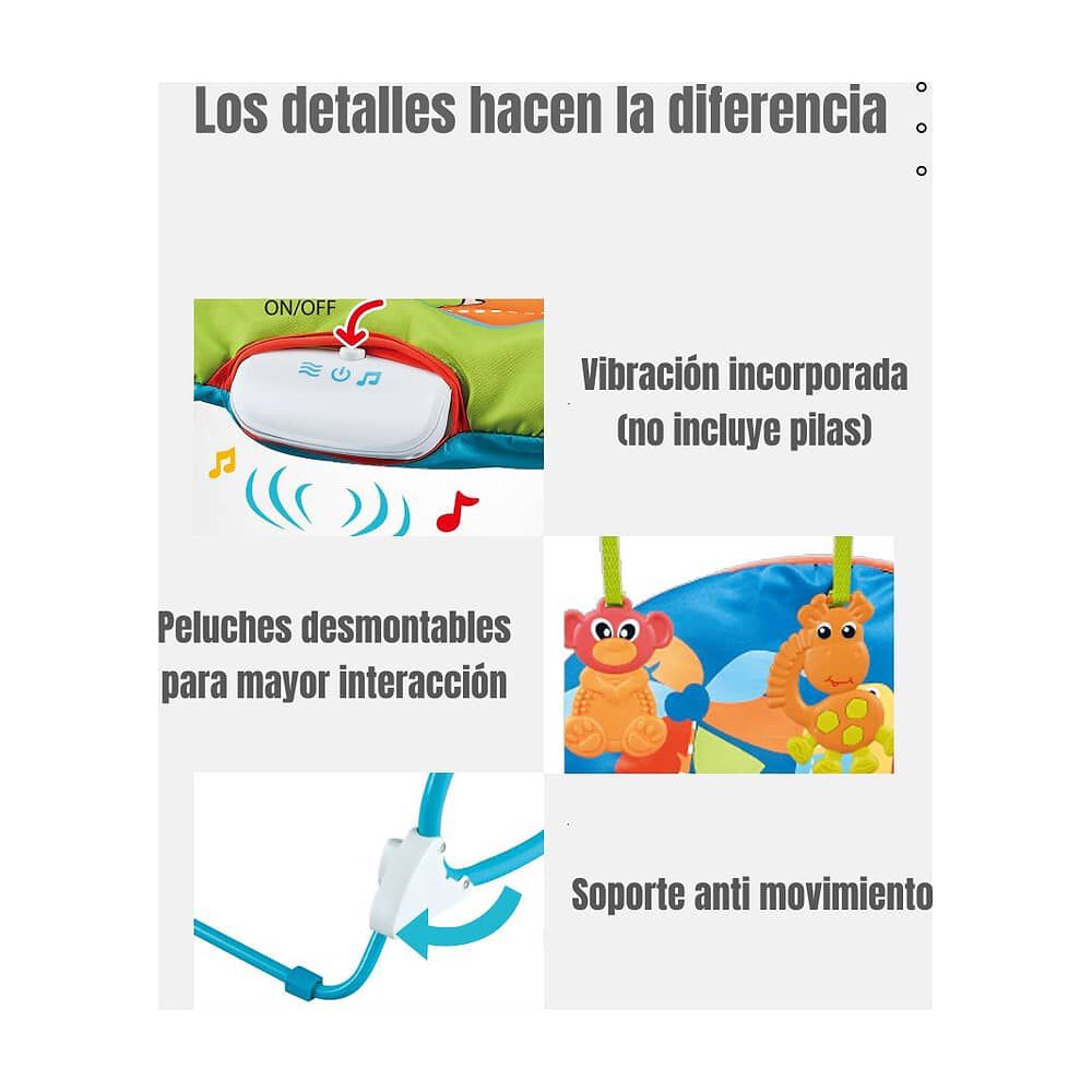 Mecedora Silla De Comer 2 En 1 Vibraci&oacute;n Azul Lubabycas image number 3.0
