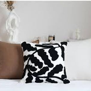 Set De 2 Cojines Bordados Negros - Ramas