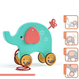 Juguete Didáctico De Arrastre Para Bebe Carrito De Animales